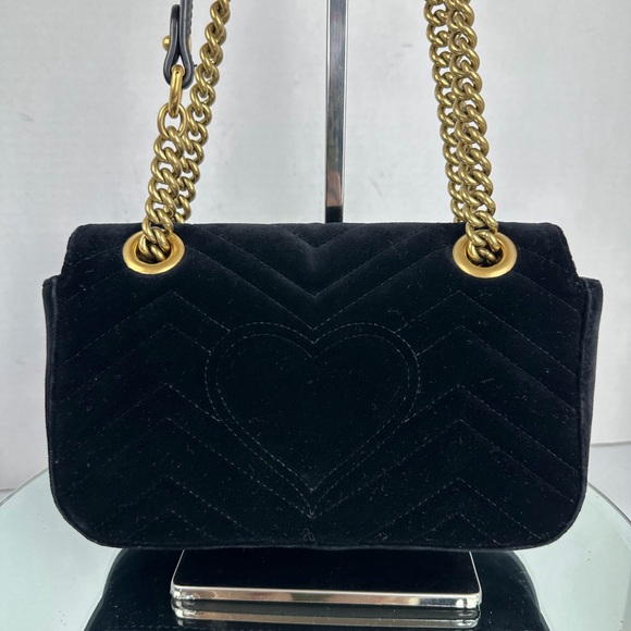GUCCI GG Marmont velvet small bag Black - Picture 6 of 17